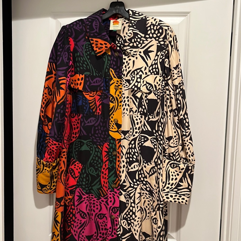FARM Rio Multicolor Animal Print Midi Dress